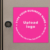 Circulaire zakelijke teksten op roze magnetische K