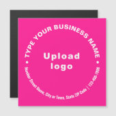 Circulaire zakelijke teksten op roze magnetische K (Voorkant / Achterkant)