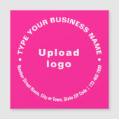 Circulaire zakelijke teksten op roze magnetische K (Voorkant)