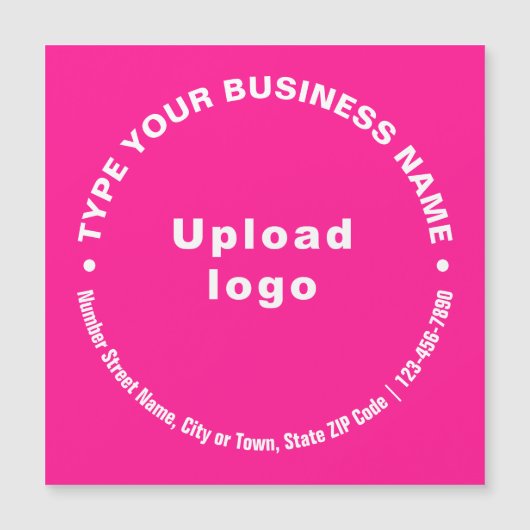 Circulaire zakelijke teksten op roze magnetische K (Voorkant)