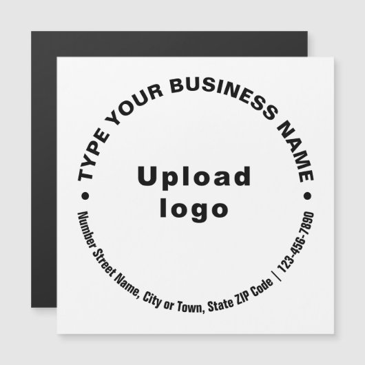 Circulaire Zakelijke Teksten op Witte Magnetische  (Voorkant / Achterkant)