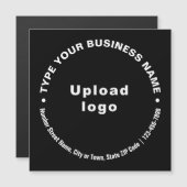 Circulaire Zakelijke Teksten op Zwarte Magnetische (Voorkant / Achterkant)