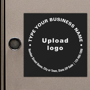 Circulaire Zakelijke Teksten op Zwarte Magnetische