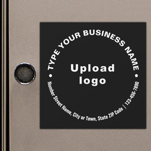 Circulaire Zakelijke Teksten op Zwarte Magnetische