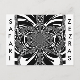 Circulaire Zebra Kaleidoscoop Art Print Briefkaart