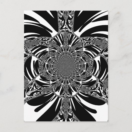 Circulaire Zebra Kaleidoscoop Art Print Briefkaart (Voorkant)