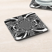 Circulaire Zebra Kaleidoscoop Art Print Drankjes Onderzetter (Linkerzijde)