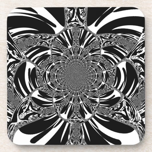 Circulaire Zebra Kaleidoscoop Art Print Drankjes Onderzetter (Voorkant)