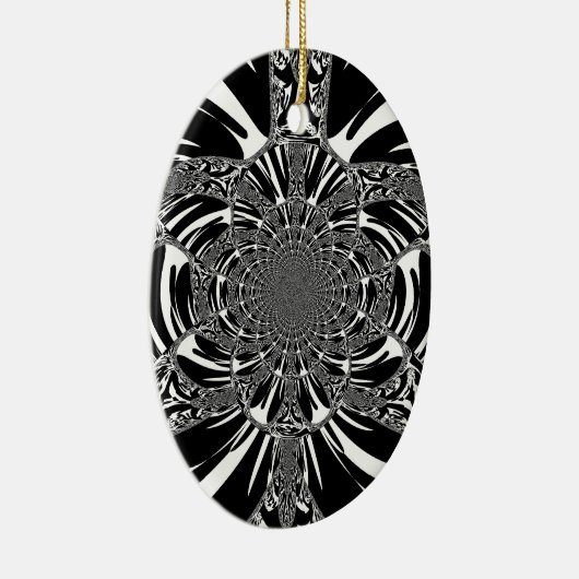 Circulaire Zebra Kaleidoscoop Art Print Keramisch Ornament (Rechts)