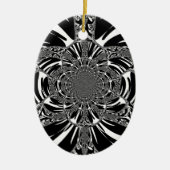 Circulaire Zebra Kaleidoscoop Art Print Keramisch Ornament (Voorkant)
