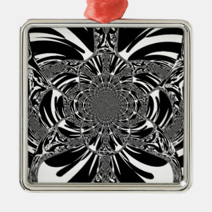 Circulaire Zebra Kaleidoscoop Art Print Metalen Ornament