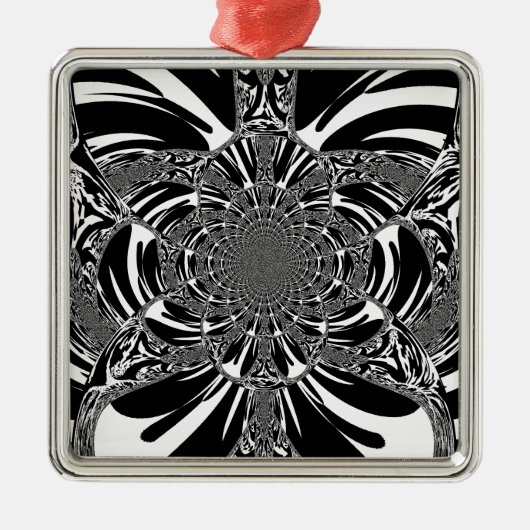 Circulaire Zebra Kaleidoscoop Art Print Metalen Ornament (Voorkant)