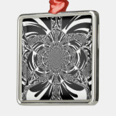 Circulaire Zebra Kaleidoscoop Art Print Metalen Ornament (Links)