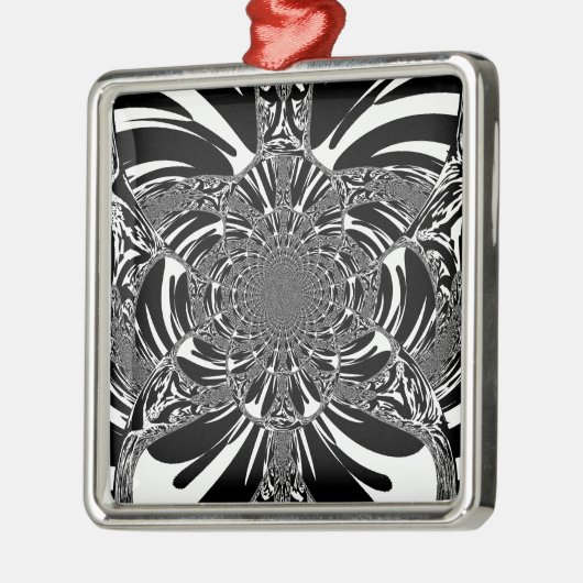 Circulaire Zebra Kaleidoscoop Art Print Metalen Ornament (Links)