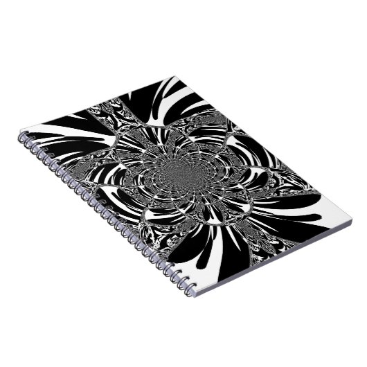Circulaire Zebra Kaleidoscoop Art Print Notitieboek (Rechterzijde)