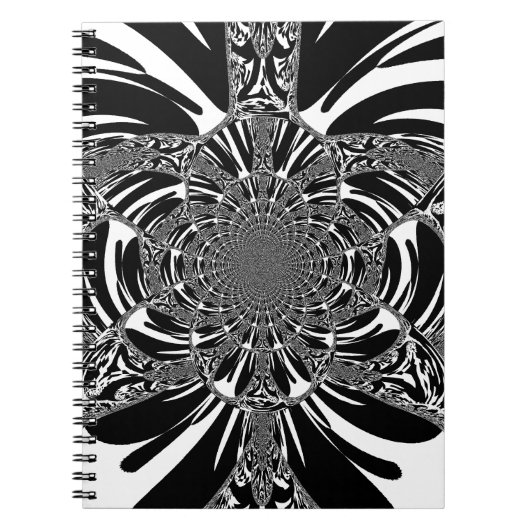 Circulaire Zebra Kaleidoscoop Art Print Notitieboek (Voorkant)