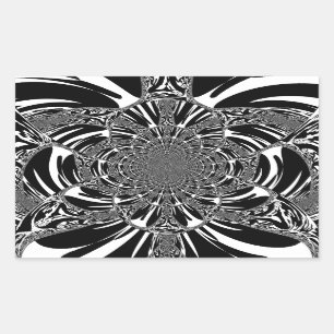 Circulaire Zebra Kaleidoscoop Art Print Rechthoekige Sticker