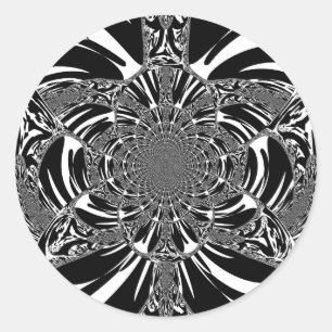 Circulaire Zebra Kaleidoscoop Art Print Ronde Sticker