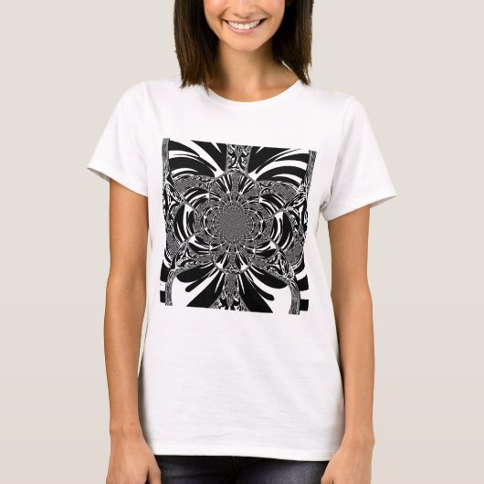 Circulaire Zebra Kaleidoscoop Art Print T-shirt (Voorkant)