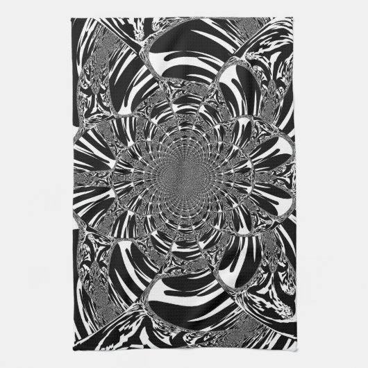 Circulaire Zebra Kaleidoscoop Art Print Theedoek (Verticaal)