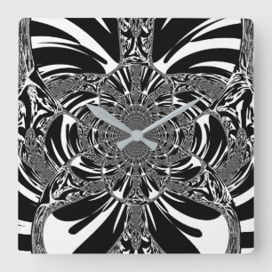 Circulaire Zebra Kaleidoscoop Art Print Vierkante Klok