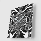 Circulaire Zebra Kaleidoscoop Art Print Vierkante Klok (Hoek)