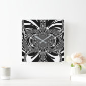 Circulaire Zebra Kaleidoscoop Art Print Vierkante Klok (Huis)