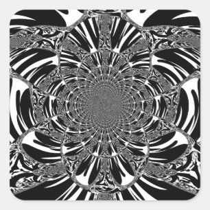 Circulaire Zebra Kaleidoscoop Art Print Vierkante Sticker