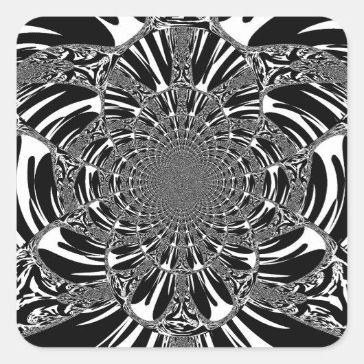 Circulaire Zebra Kaleidoscoop Art Print Vierkante Sticker (Voorkant)