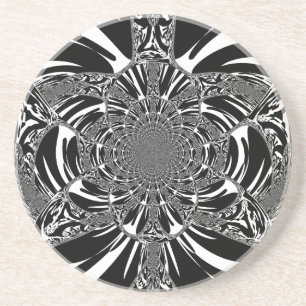 Circulaire Zebra Kaleidoscoop Art Print Zandsteen Onderzetter