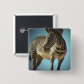 Circulaire Zebra vierkant Vierkante Button 5,1 Cm (Voorkant /achterkant)