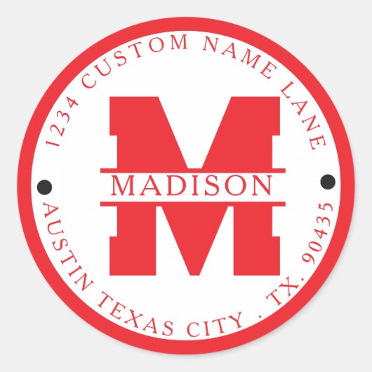 Circular address labels,monogram address labels (Voorkant)
