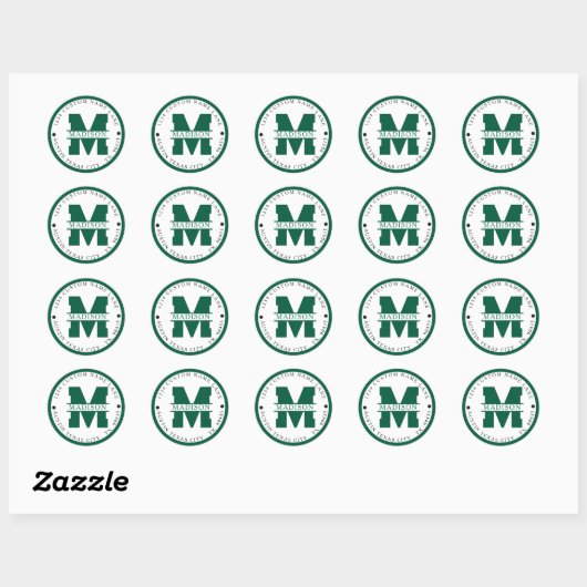 Circular address labels,monogram address labels (Vel)
