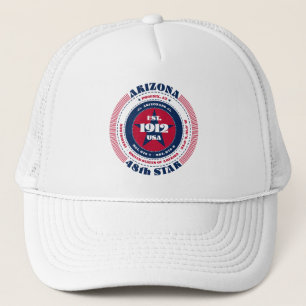 Circular Arizona State Patriotic Trucker Hat Pet