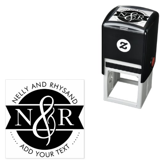 Circular Associate Initialen & Ampersand Business Zelfinktende Stempel (In situ)