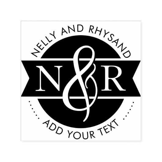 Circular Associate Initialen & Ampersand Business Zelfinktende Stempel (Design)