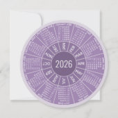 Circular Calendar Business Logo Paarse Groet Feestdagenkaart (Voorkant)