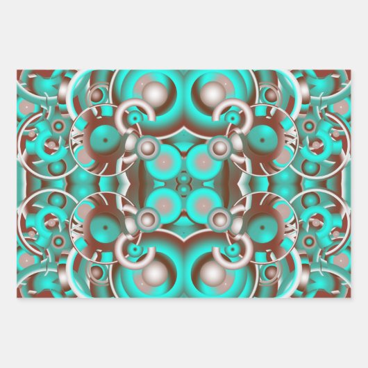 Circular Celestial Concentric Circles Pattern Inpakpapier Vel (Voorkant 2)