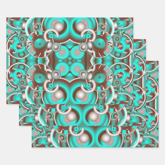 Circular Celestial Concentric Circles Pattern Inpakpapier Vel (Set)