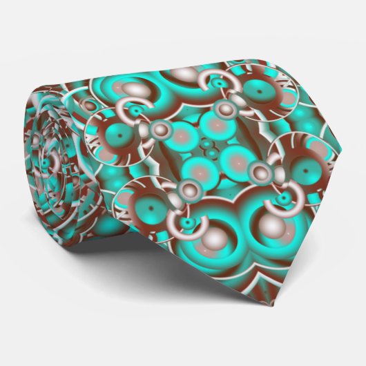 Circular Celestial Concentric Circles Patterned Stropdas (Opgerold)