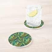 Circular coaster set with vibrant red-eyed tree  zandsteen onderzetter (Zijkant)