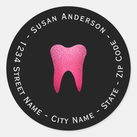 Circular Dental Return Address Label (Voorkant)