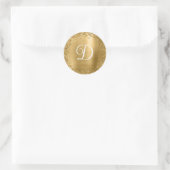 Circular Gold Glitter and Folie Monogram Ronde Sticker (Tas)