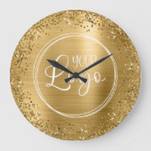 Circular Gold Glitter en Folie Logo Grote Klok (Voorkant)