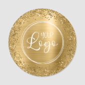Circular Gold Glitter en Folie Logo Naamplaatje (Voorkant)