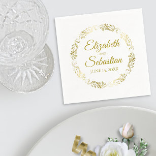 Circular Gold Lace Filigree Simple Elegant Wedding Servet