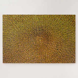 Circular Gold Texture Jigzaag Puzzle Legpuzzel
