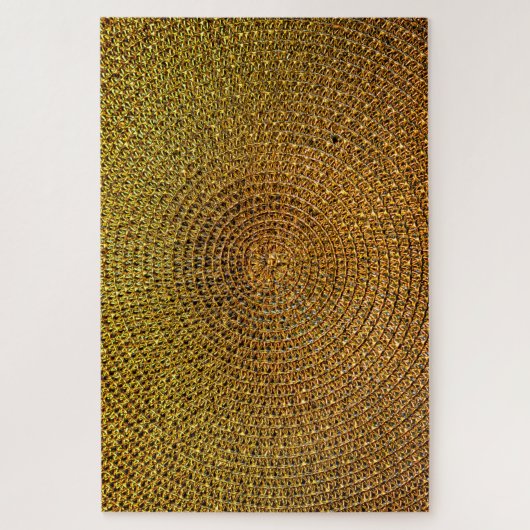 Circular Gold Texture Jigzaag Puzzle Legpuzzel (Verticaal)