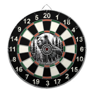 Circular Grizzly Beer Bullseye Art Dartbord