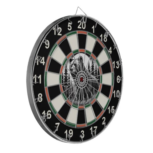 Circular Grizzly Beer Bullseye Art Dartbord (Voorkant Links)